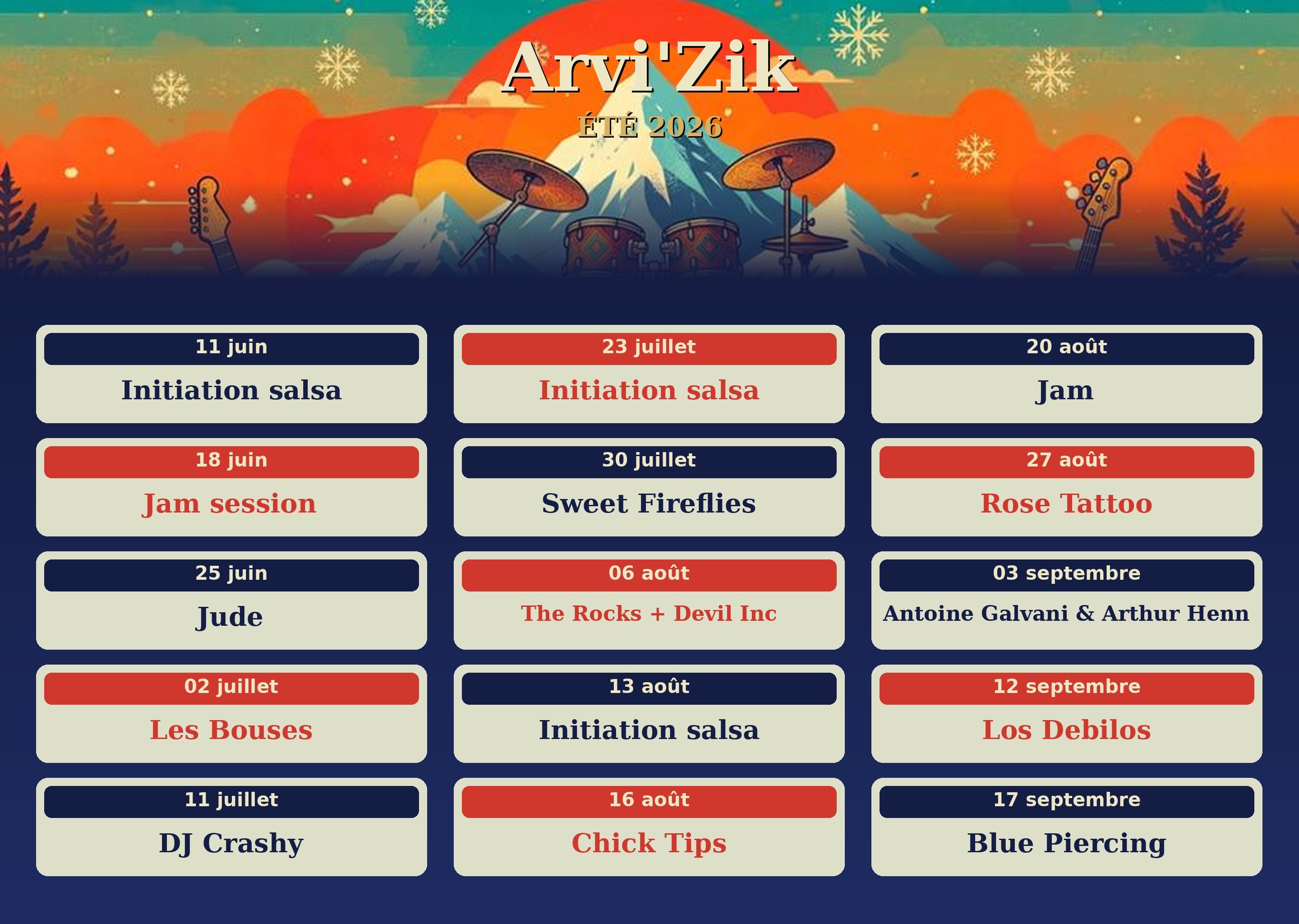 programmation musicale été 2026